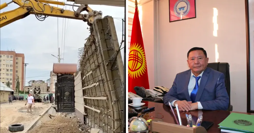 Транспорт министринин орун басары үйүнүн тосмосун бузду – видео изображение публикации