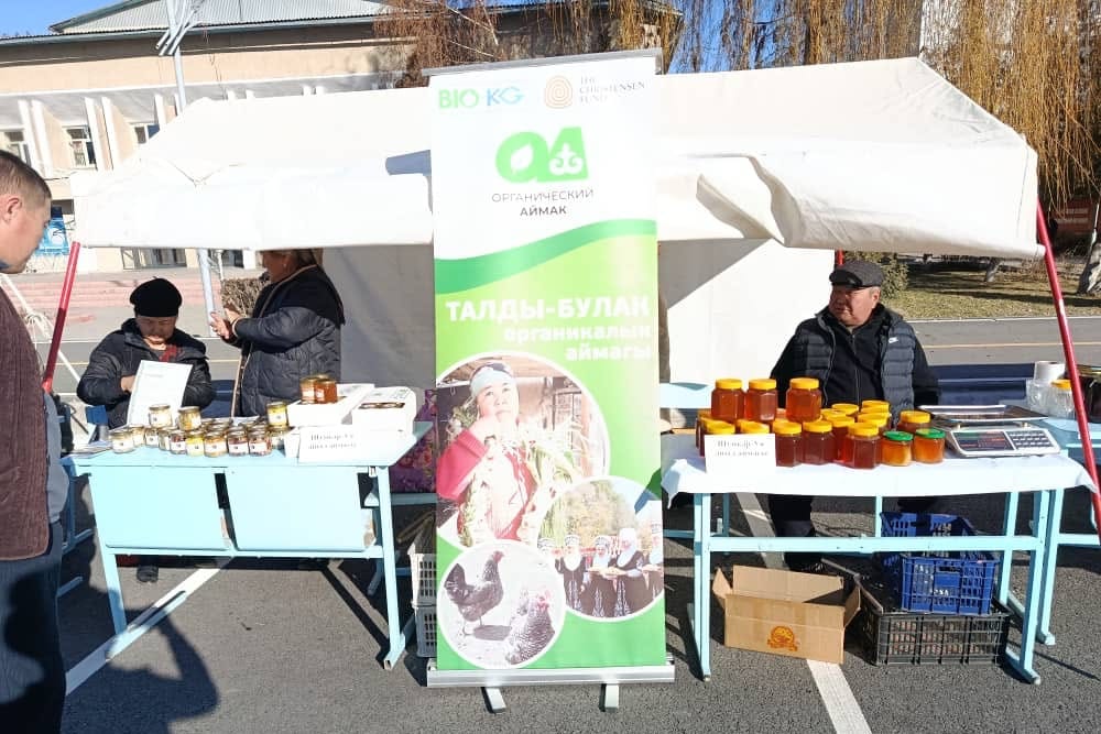 Баалар көзөмөлдө: Талас шаарында азык-түлүк жарманкеси өтүүдө