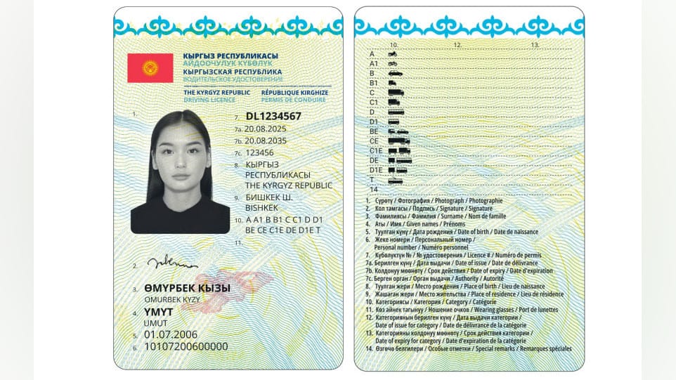 Жаңы үлгүдөгү айдоочулук күбөлүк бекитилди