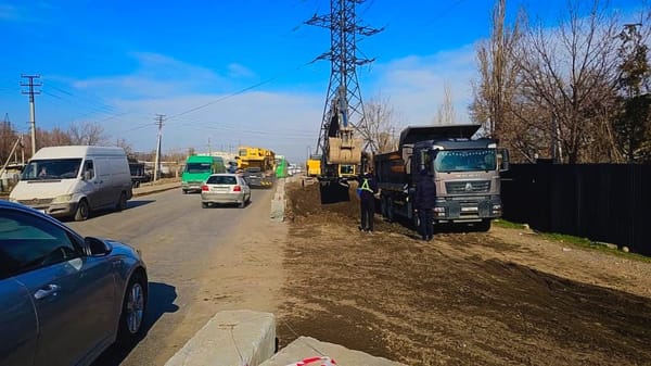 Бишкектеги Лебединовка –  ГЭС-5 жолунда жол куруу иштери уланууда