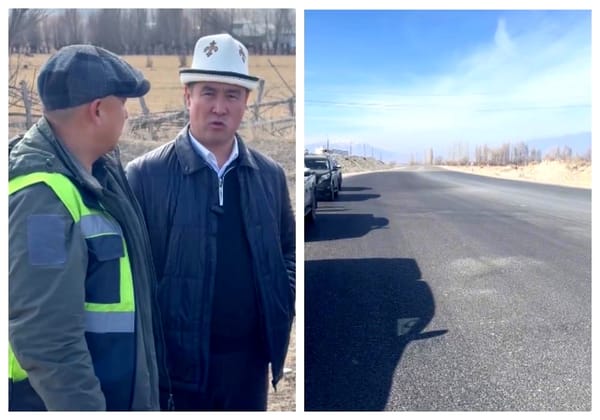 Министр Талантбек Солтобаев Ысык-Көлдө жол курулуштарын текшерди